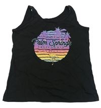 Černý crop top s obrázkem Primark