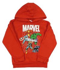 Červená mikina s Avengers a kapucí Marvel