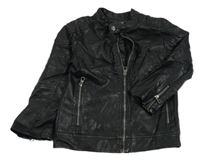 Černá koženková podšitá bunda C&A