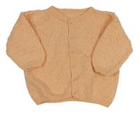 ORanžový puntíkatý propínací svetr 