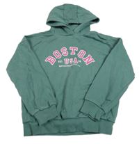 Tmavozelená mikina s nápisem a kapucí George