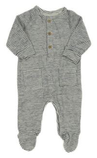 Tmavomodro-bílý pruhovaný overal George