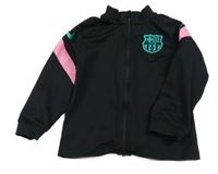 Černo-růžová sportovní fotbalová propínací mikina FC BarcelonaNike