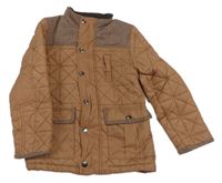 Béžovo-vzorovaná šusťákovo/vlněná zateplená bunda M&S