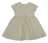 Smetanové puntíkaté bavlněné šaty George
