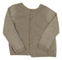 Hnědý třpytivý propínací svetr 