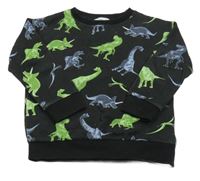 Černá mikina s dinosaury C&A