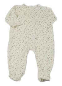 Bílý květovaný sametový overal