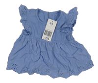 Modré bavlněné šaty s madeirou Matalan