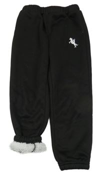 Černo-bílé zateplené tepláky 