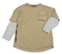 Béžovo-šedé triko F&F