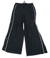 Černé plátěné wide leg kalhoty Primark