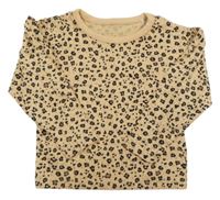 Hnědo-růžové triko s leopardím vzorem Dunnes Stores 