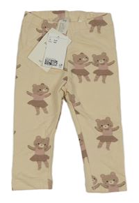 Nové - Vanilkové legíny s medvídky H&M