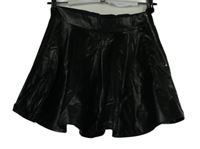 Dámská černá koženková kolová sukně se zipem 