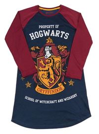 Vínovo-tmavomodrá noční košile s potiskem - Harry Potter 