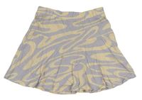 Levandulovo-vanilková vzorovaná bavlněná sukně H&M