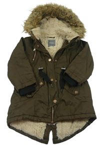 Khaki šusťáková zimní parka s kapucí George