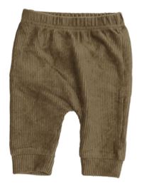 Hnědé sametové žebrované tepláky zn. Nutmeg