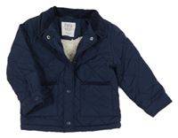 Tmavomodrá šusťáková prošívaná zateplená bunda F&F