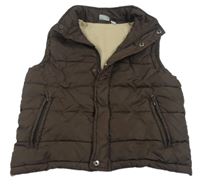 Hnědá šusťáková zateplená vesta Alive