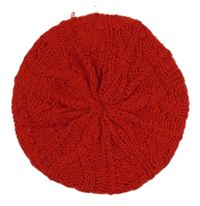 Červený pletený podšitý baret Next