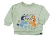 Zelenkavá mikina s flitry a Bluey