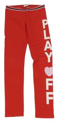 Červené legíny s nápisem Benetton