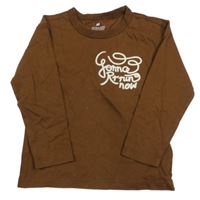 Hnědé triko s nápisem H&M