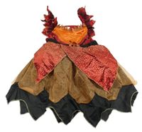 Kostým - Červeno-oranžové šaty s třpytkami F&F