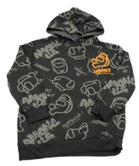 Antracitová vzorovaná mikina s kapucí - Among Us 