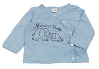 Světlemodré propínací triko se slony 