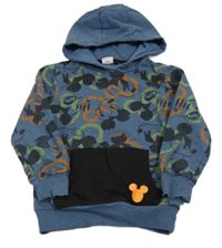 Tmavomodro-černá mikina s Mickeym a kapucí Disney