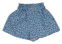 Modro-bílé květované sukňové kraťasy Shein