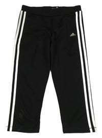 Černé sportovní capri funkční legíny s logem Adidas