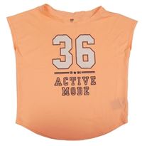 Neonově oranžové sportovní volné tričko s číslem H&M