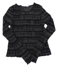 Černo-antracitové vzorované žebrované crop triko H&M
