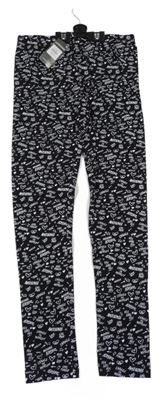 Nové - Černo-bílé legíny s nápisy Primark
