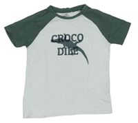 Bílo-šedé tričko s krokodýlem Topolino
