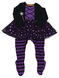 Kostým - Černo-fialový overal s tylovou sukní - víla F&F