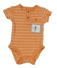 Oranžovo-bílé pruhované body s falešnou kapsou René Rofé