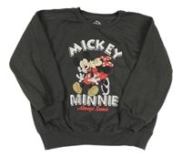 Tmavošedá oversize mikina s Mickeym Disney