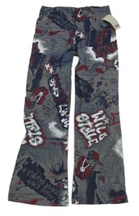 Nové - Šedé rifle s nápisy a obrázky 