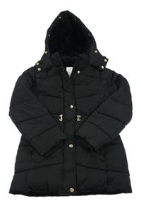 Černý šusťákový zimní kabát s kapucí Nutmeg