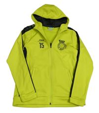 Limetkovo-černá propínací fotbalová mikina s kapucí Jako 