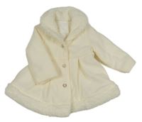 Smetanový flaušový zateplený kabát