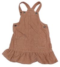 Růžové manšestrové laclové šaty Tu