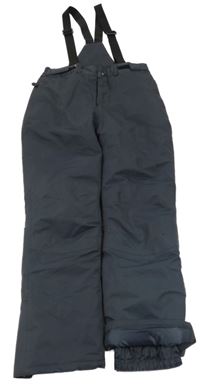 Tmavošedé šusťákové oteplovačky s odepínacími kšandami Yigga