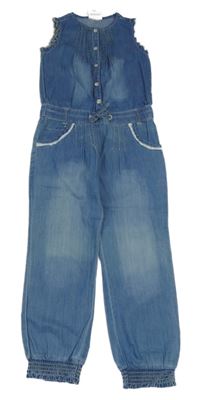 Modrý kalhotový overal s krajkou Topolino