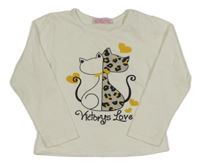 Smetanové triko s kočkami Aosilan